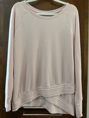 Athleta Light Pink Layered Hem Sweatshirt